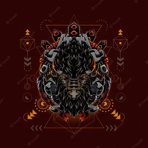 bison cyborg style sacred geometry 156061 19